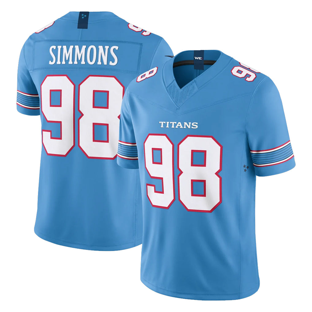 Kooe T.Titans #98 Jeffery Simmons Player Light Blue Team Vapor F.U.S.E. Limited Home Game Stitched Jerseys