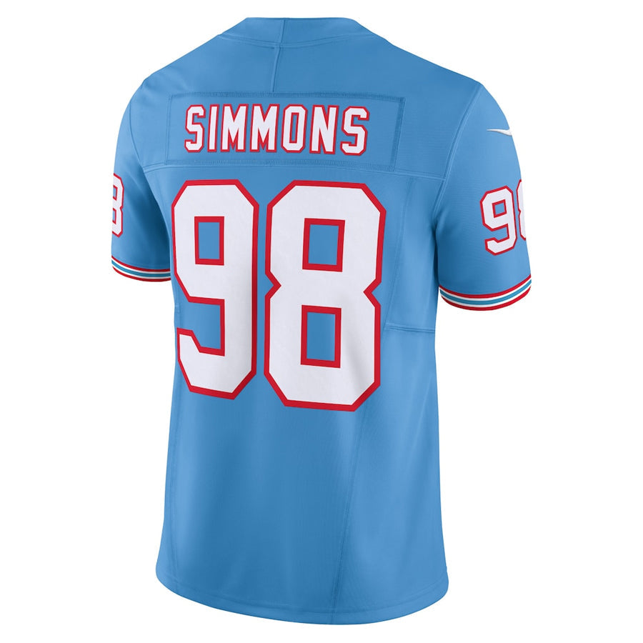 Kooe T.Titans #98 Jeffery Simmons Player Light Blue Vapor F.U.S.E. Limited Stitched Jerseys