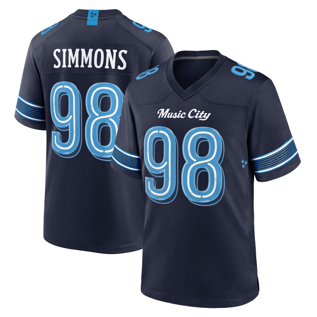 Kooe T.Titans #98 Jeffery Simmons Player Navy 2026 Rivalries Collection Home Game Stitched Jerseys