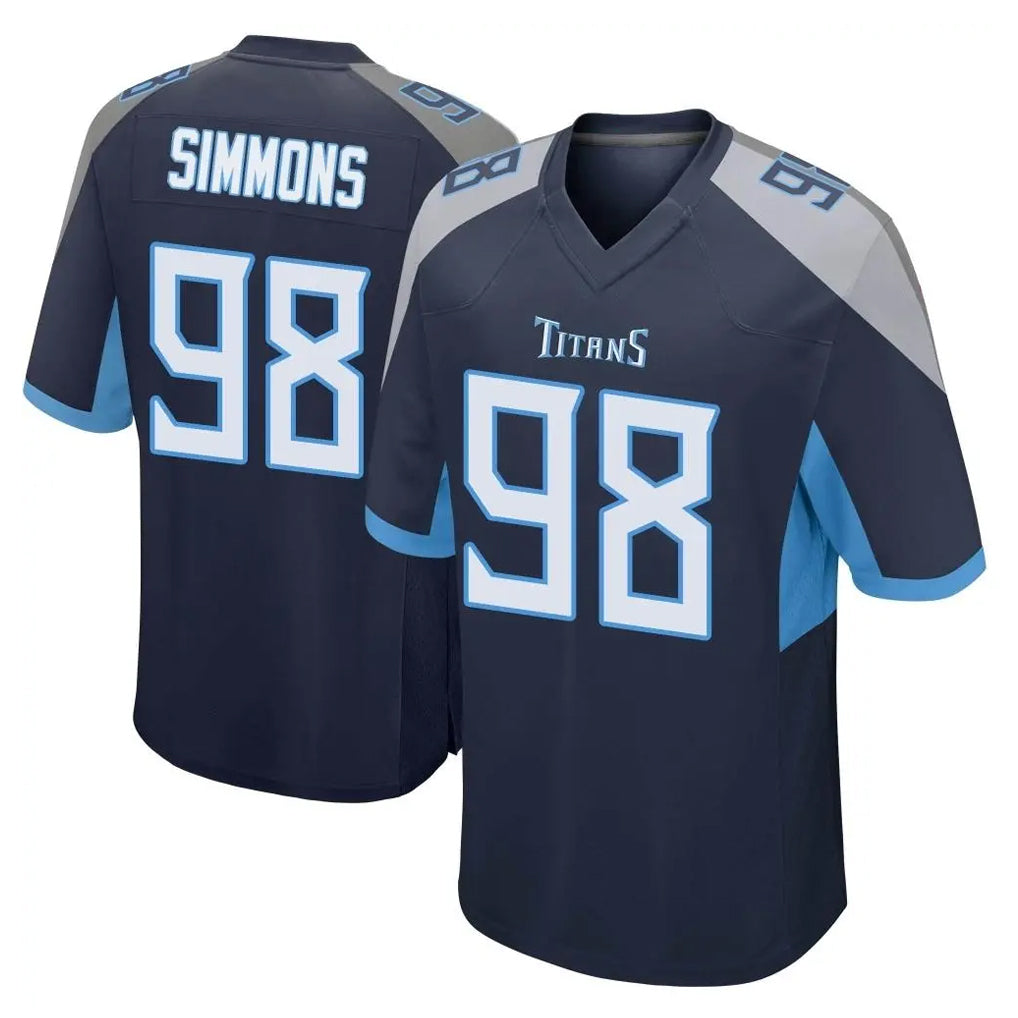 Kooe T.Titans #98 Jeffery Simmons Player Navy Home Game Stitched Jerseys
