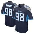 Kooe T.Titans #98 Jeffery Simmons Player Navy Home Game Stitched Jerseys