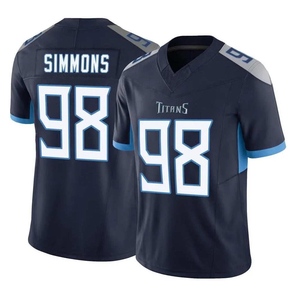 Kooe T.Titans #98 Jeffery Simmons Player Navy Limited Vapor F.U.S.E. Home Game Stitched Jerseys