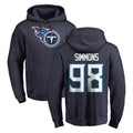 Kooe T.Titans #98 Jeffery Simmons Player Navy Logo Pullover Hoodies Home Game Stitched Jerseys