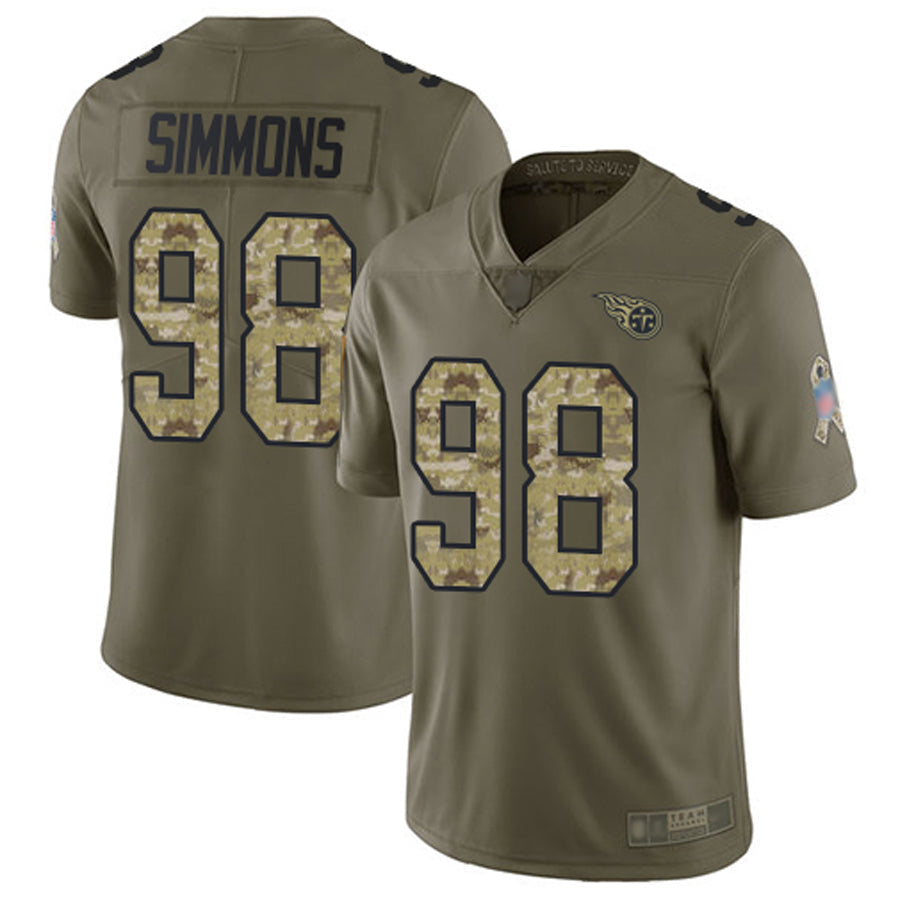 Kooe T.Titans #98 Jeffery Simmons Player Olive Salute To Service Limited Stitched Jerseys