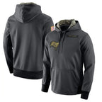 Kooe TB.Buccaneers  Blank Player Gray Salute to Service Sideline Performance Pullover Hoodies Home Game Stitched Jerseys