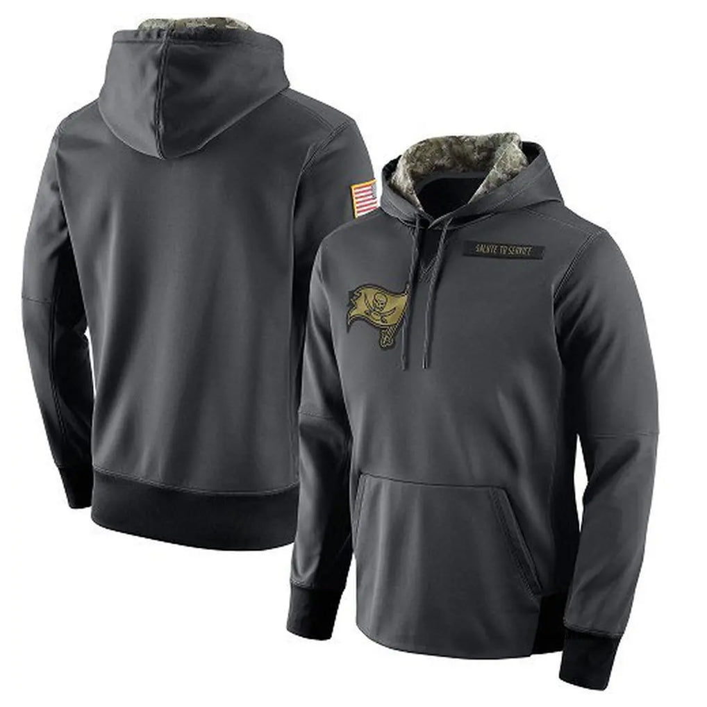 Kooe TB.Buccaneers  Blank Player Gray Salute to Service Sideline Performance Pullover Hoodies Home Game Stitched Jerseys