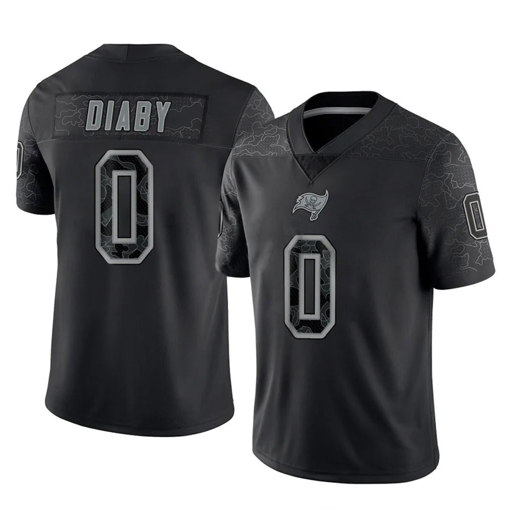 Kooe TB.Buccaneers #0 Yaya Diaby Player Black Reflective Limited Home Game Stitched Jerseys