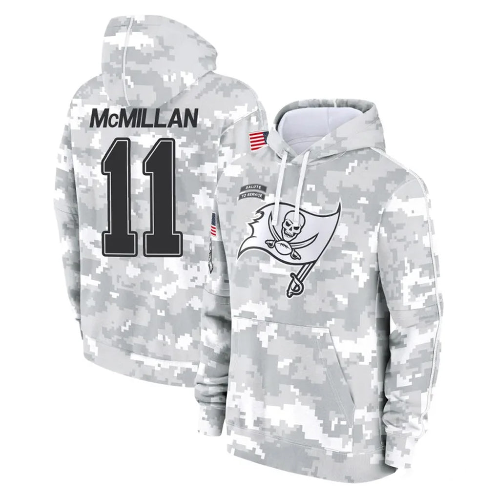 Kooe TB.Buccaneers #11 Jalen McMillan Player Arctic Camo Limited Salute to Service Pullover Hoodies Game Stitched Jerseys