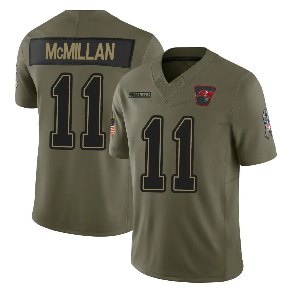 Kooe TB.Buccaneers #11 Jalen McMillan Player Olive 2025 Salute To Service Limited Home Game Stitched Jerseys