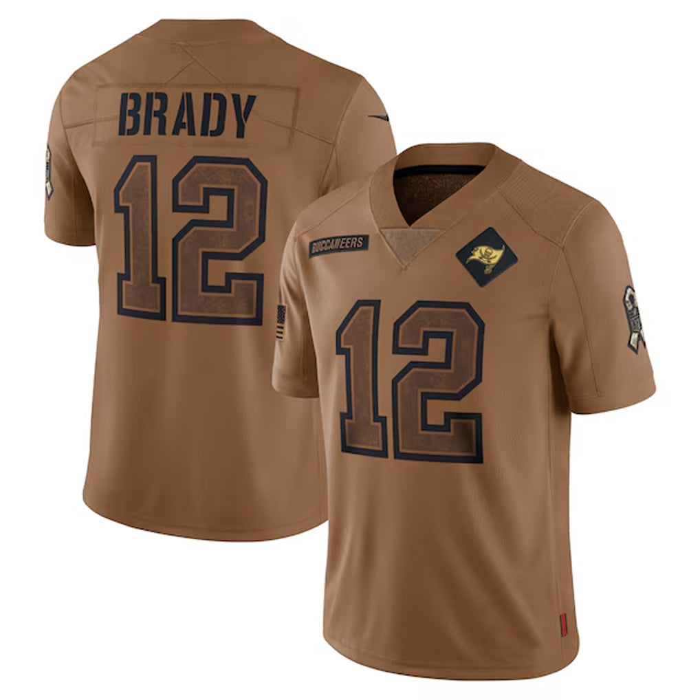 Kooe TB.Buccaneers #12 Tom Brady Player Brown Salute To Service Limited Stitched Jerseys