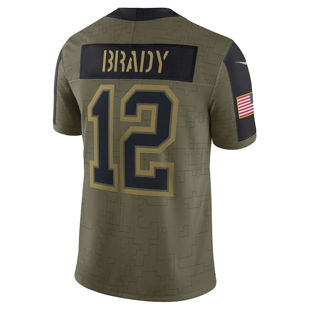 Kooe TB.Buccaneers #12 Tom Brady Player Olive Salute To Service Stitched Jerseys
