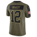 Kooe TB.Buccaneers #12 Tom Brady Player Olive Salute To Service Stitched Jerseys