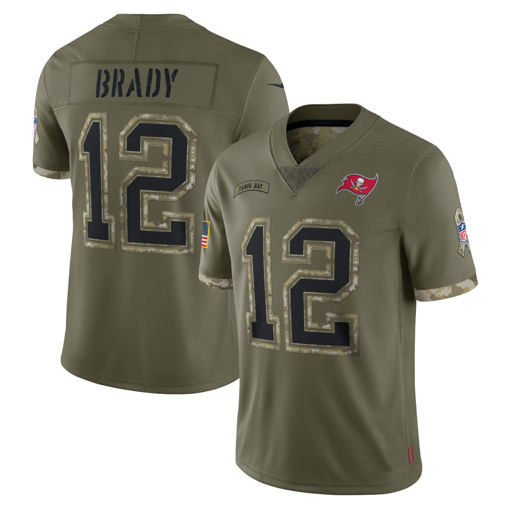 Kooe TB.Buccaneers #12 Tom Brady Player Olive Salute To Service Limited Stitched Jerseys
