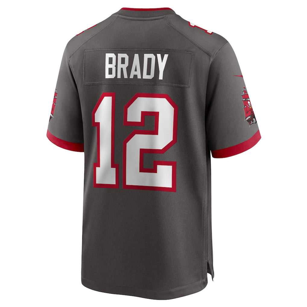 Kooe TB.Buccaneers #12 Tom Brady Player Pewter Home Game Stitched Jerseys