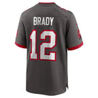 Kooe TB.Buccaneers #12 Tom Brady Player Pewter Home Game Stitched Jerseys