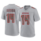 Kooe TB.Buccaneers #14 Chris Godwin Jr. Player Gray Atmosphere Fashion Home Game Stitched Jerseys