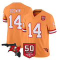 Kooe TB.Buccaneers #14 Chris Godwin Jr. Player Orange 50th Season Vapor Limited Home Game Stitched Jerseys