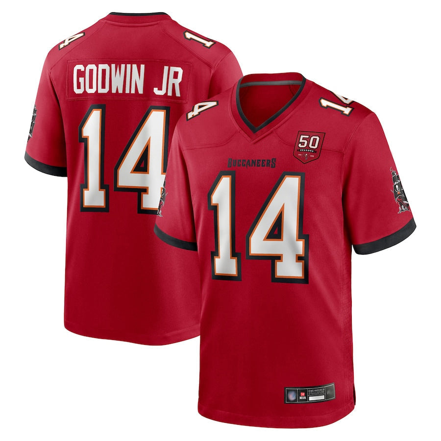 Kooe TB.Buccaneers #14 Chris Godwin Jr. Player Red 50th Anniversary Game Stitched Jerseys