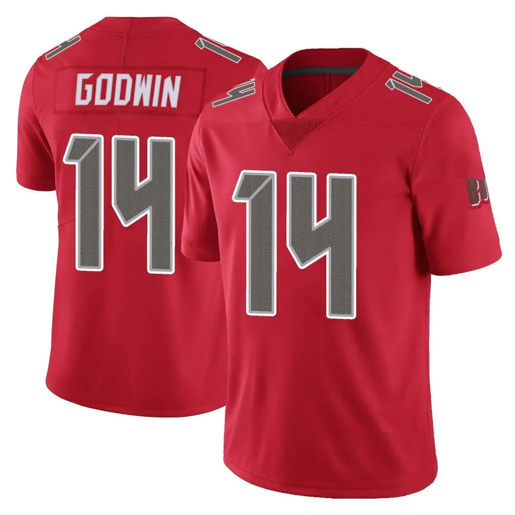 Kooe TB.Buccaneers #14 Chris Godwin Jr. Player Red Limited Color Rush Home Game Stitched Jerseys