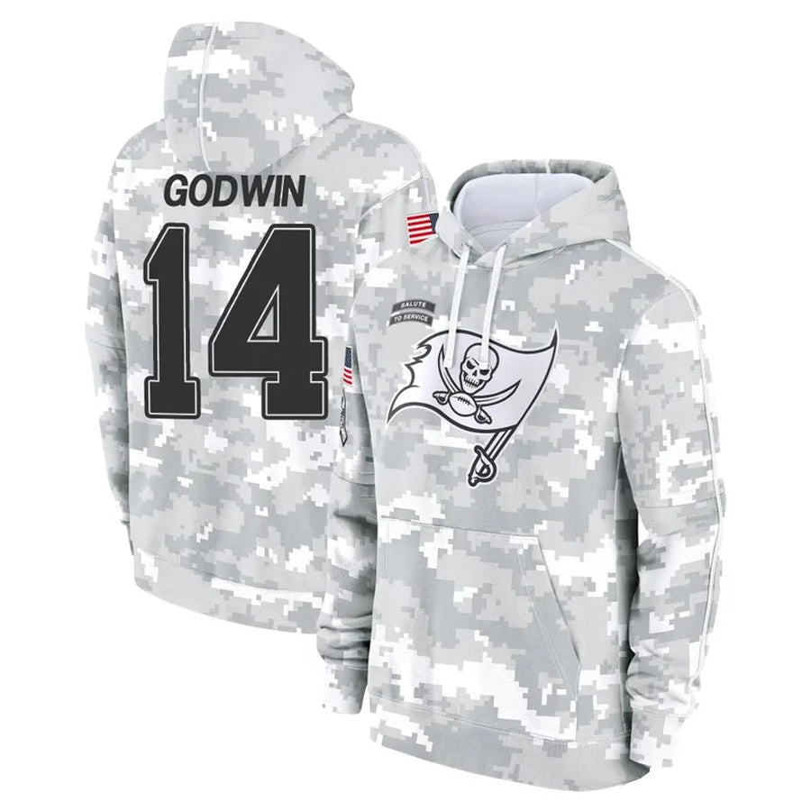 Kooe TB.Buccaneers #14 Chris Godwin Jr. Player Salute to Service Hoodies Stitched Jerseys