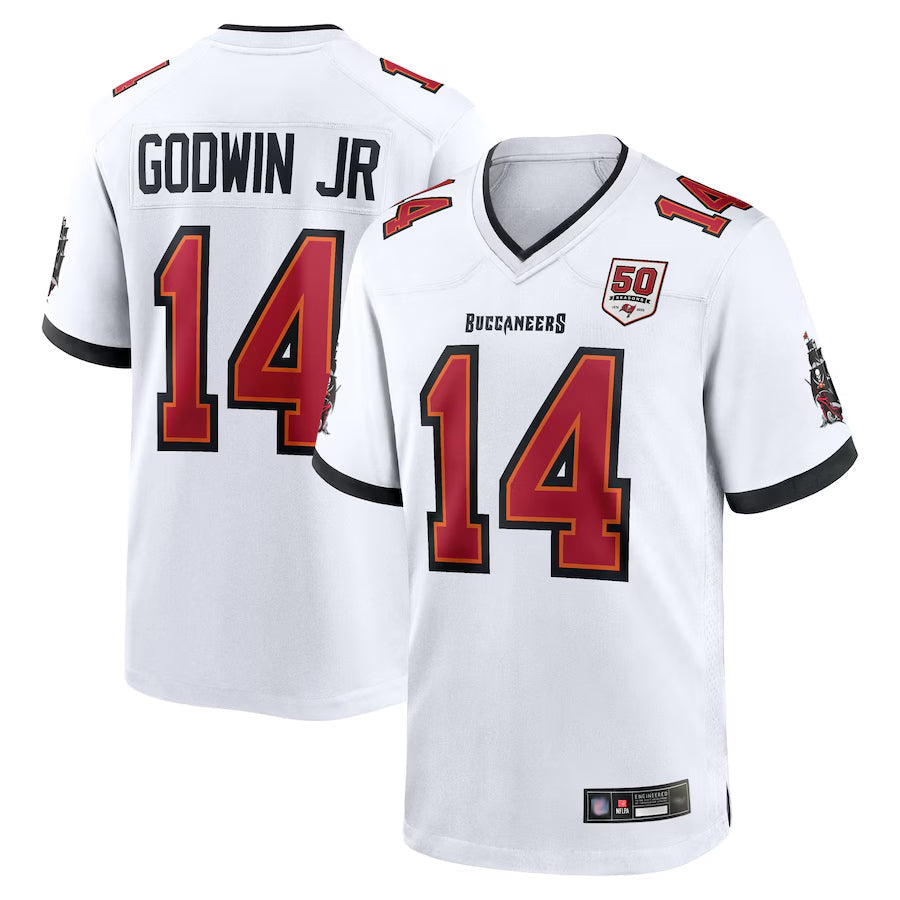 Kooe TB.Buccaneers #14 Chris Godwin Jr. Player White 50th Anniversary Game Stitched Jerseys