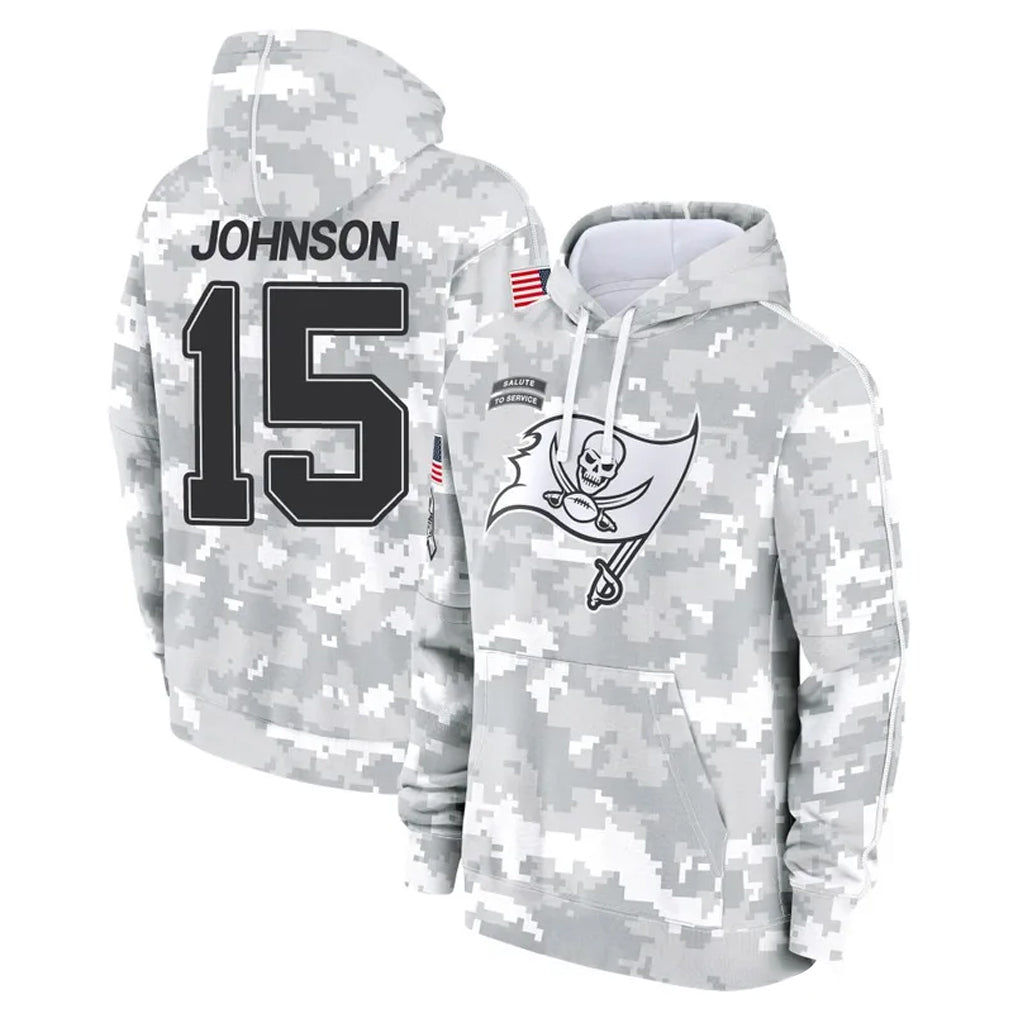 Kooe TB.Buccaneers #15 Tez Johnson Player Arctic Camo Limited Salute to Service Pullover Hoodies Game Stitched Jerseys