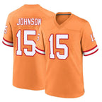 Kooe TB.Buccaneers #15 Tez Johnson Player Orange Throwback Home Game Stitched Jerseys