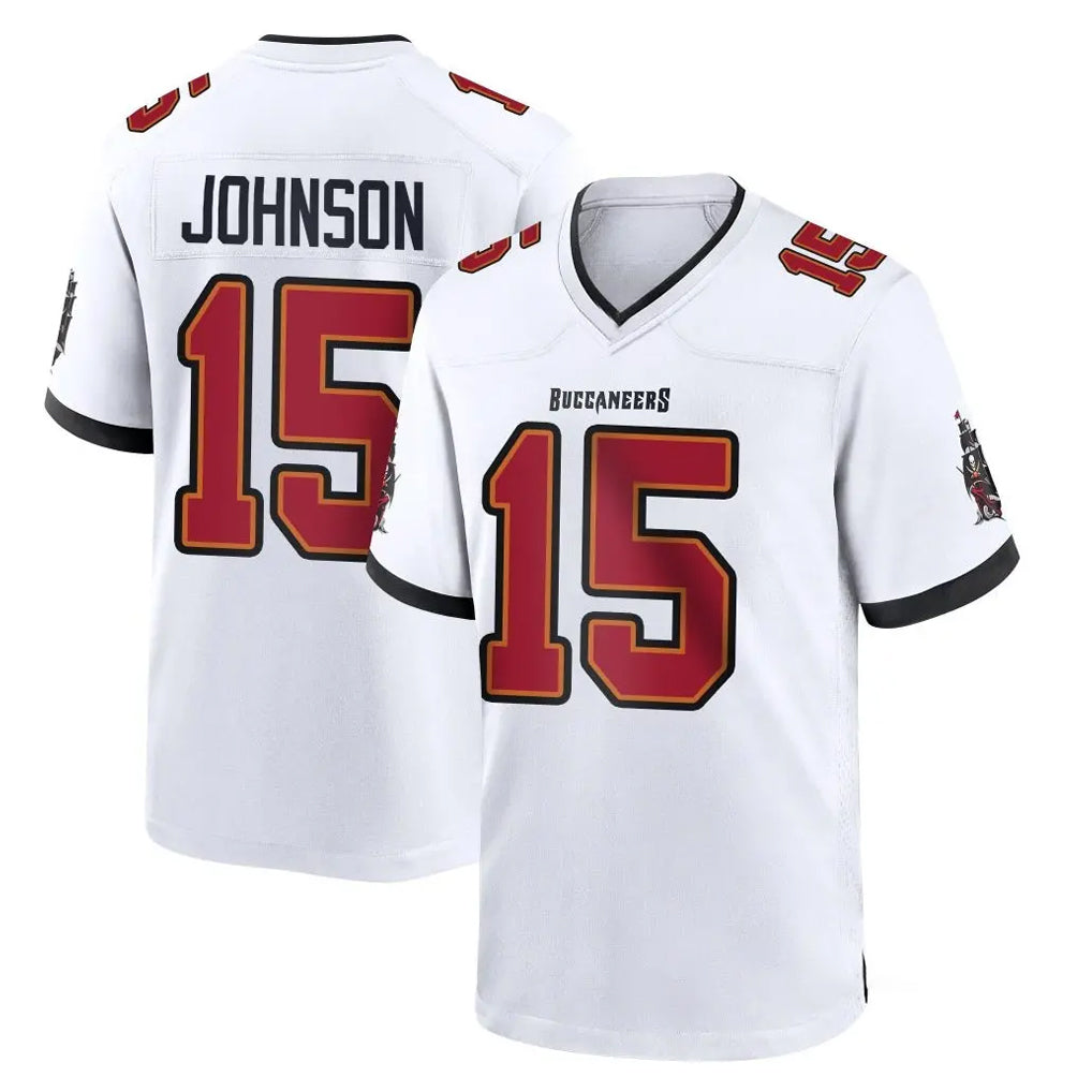 Kooe TB.Buccaneers #15 Tez Johnson Player White Home Game Stitched Jerseys
