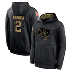 Kooe TB.Buccaneers #2 Emeka Egbuka Player Black Salute to Service Sideline Performance Pullover Hoodies Home Game Stitched Jerseys