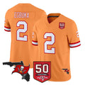 Kooe TB.Buccaneers #2 Emeka Egbuka Player Orange 50th Season Vapor Limited Home Game Stitched Jerseys