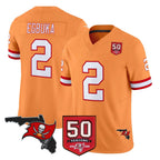 Kooe TB.Buccaneers #2 Emeka Egbuka Player Orange 50th Season Vapor Limited Home Game Stitched Jerseys