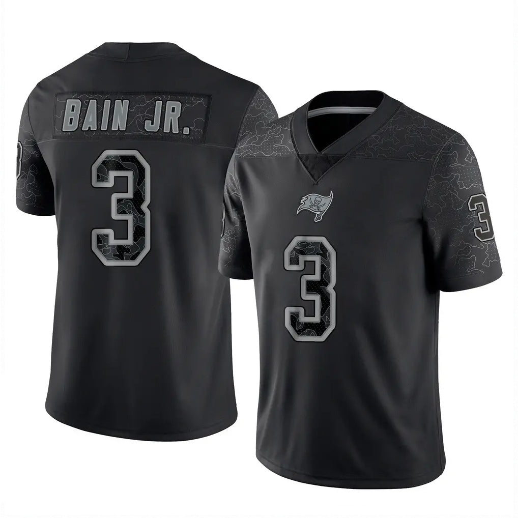 Kooe TB.Buccaneers #3 Rueben Bain Jr. Player Black Reflective Limited Home Game Stitched Jerseys