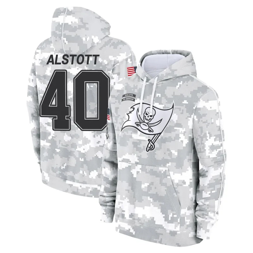 Kooe TB.Buccaneers #40 Mike Alstott Player Arctic Camo Salute to Service Hoodies Stitched Jerseys