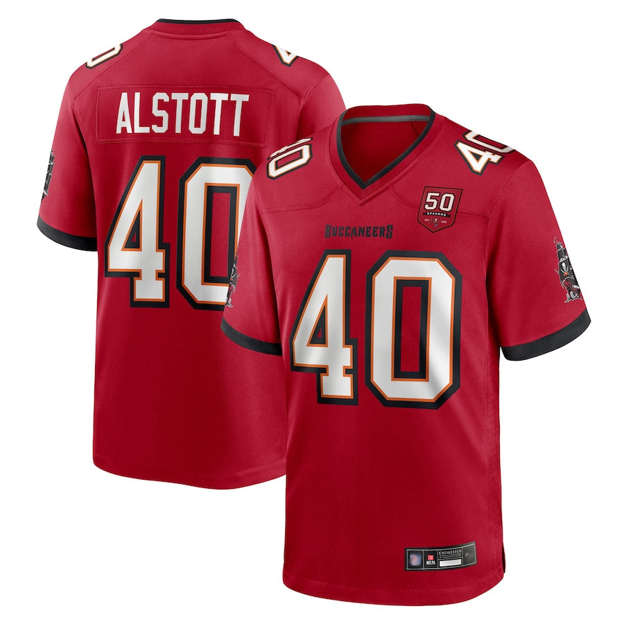 Kooe TB.Buccaneers #40 Mike Alstott Player Red 50th Anniversary GameStitched Jerseys