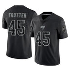 Kooe TB.Buccaneers #45 Josiah Trotter Player Black Reflective Limited Home Game Stitched Jerseys