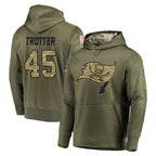 Kooe TB.Buccaneers #45 Josiah Trotter Player Olive Salute to Service Pullover Hoodie Home Game Stitched Jerseys