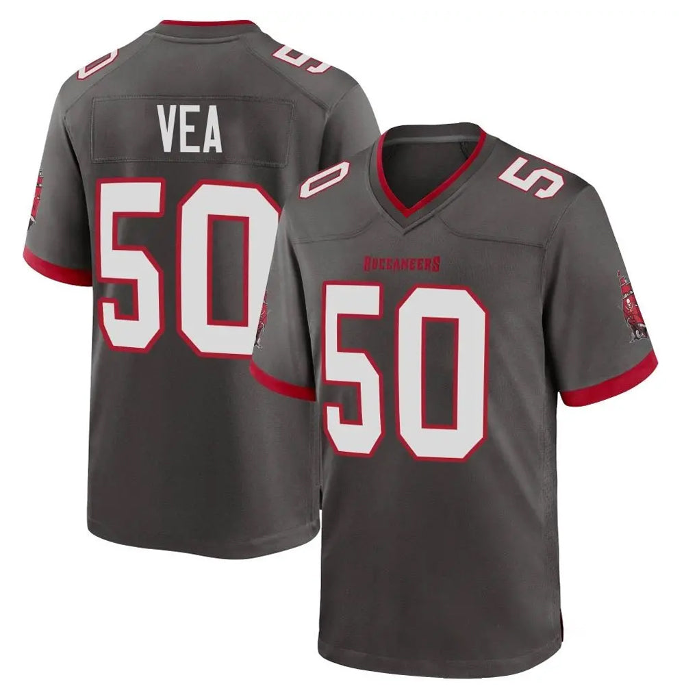 Kooe TB.Buccaneers #50 Vita Vea Player Pewter Alternate Home Game Stitched Jerseys