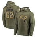 Kooe TB.Buccaneers #62 Graham Barton Player Olive Salute to Service Pullover Hoodie Home Game Stitched Jerseys
