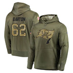 Kooe TB.Buccaneers #62 Graham Barton Player Olive Salute to Service Pullover Hoodie Home Game Stitched Jerseys