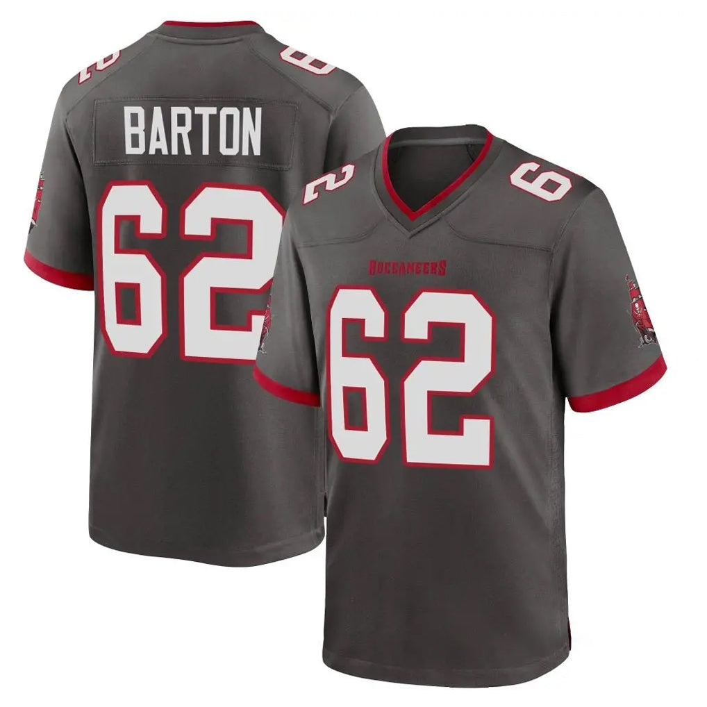Kooe TB.Buccaneers #62 Graham Barton Player Pewter Alternate Home Game Stitched Jerseys