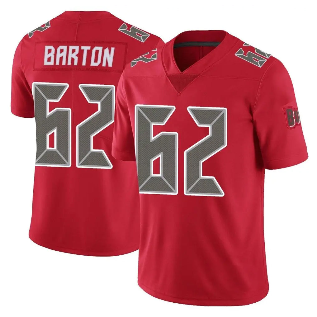 Kooe TB.Buccaneers #62 Graham Barton Player Red Limited Color Rush Home Game Stitched Jerseys