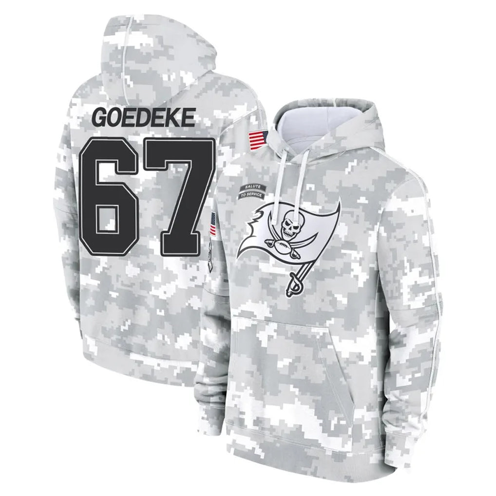 Kooe TB.Buccaneers #67 Luke Goedeke Player Arctic Camo Limited Salute to Service Pullover Hoodies Game Stitched Jerseys
