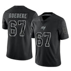 Kooe TB.Buccaneers #67 Luke Goedeke Player Black Reflective Limited Home Game Stitched Jerseys