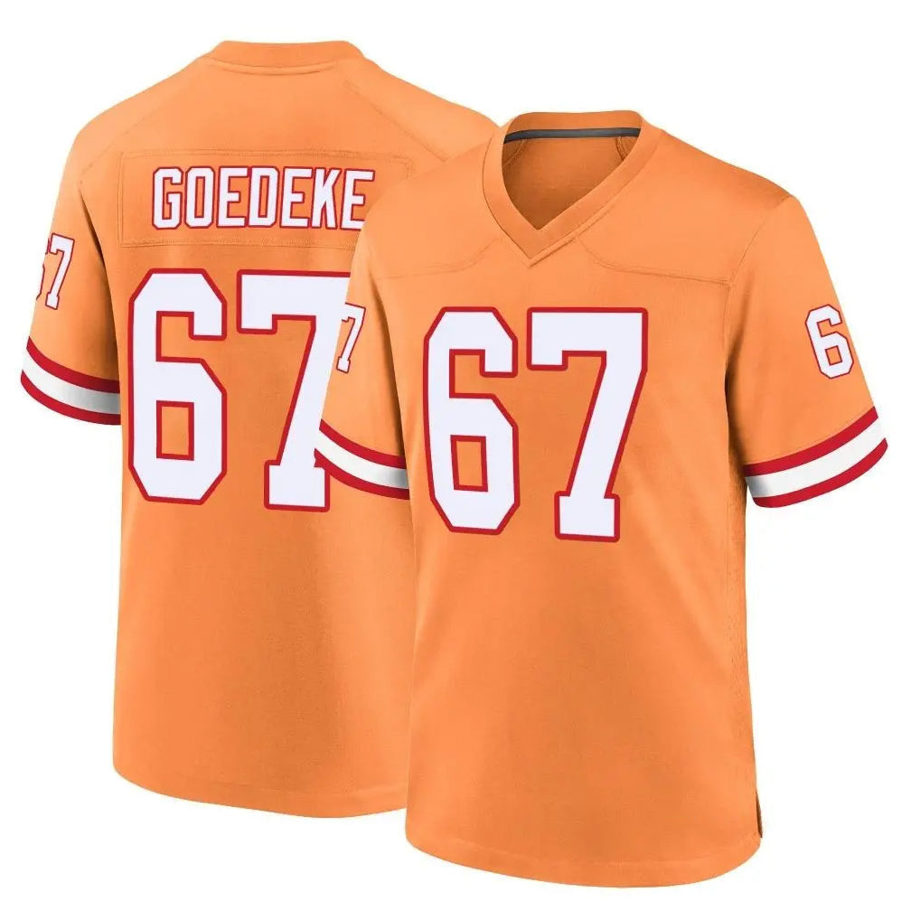 Kooe TB.Buccaneers #67 Luke Goedeke Player Orange Throwback Home Game Stitched Jerseys