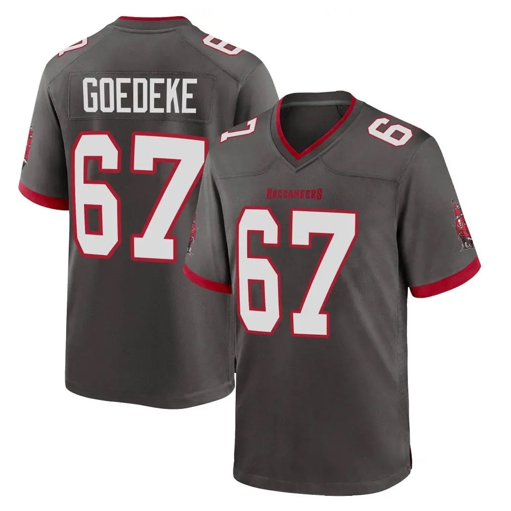 Kooe TB.Buccaneers #67 Luke Goedeke Player Pewter Alternate Home Game Stitched Jerseys