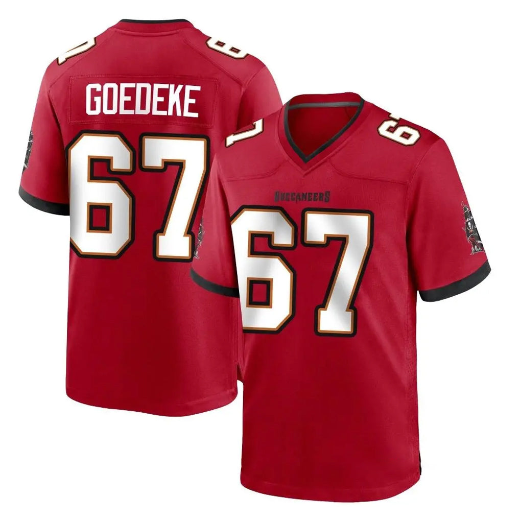 Kooe TB.Buccaneers #67 Luke Goedeke Player Red Home Game Stitched Jerseys