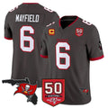 Kooe TB.Buccaneers #6 Baker Mayfield Player Pewter 50th Season Vapor Limited Home Game Stitched Jerseys