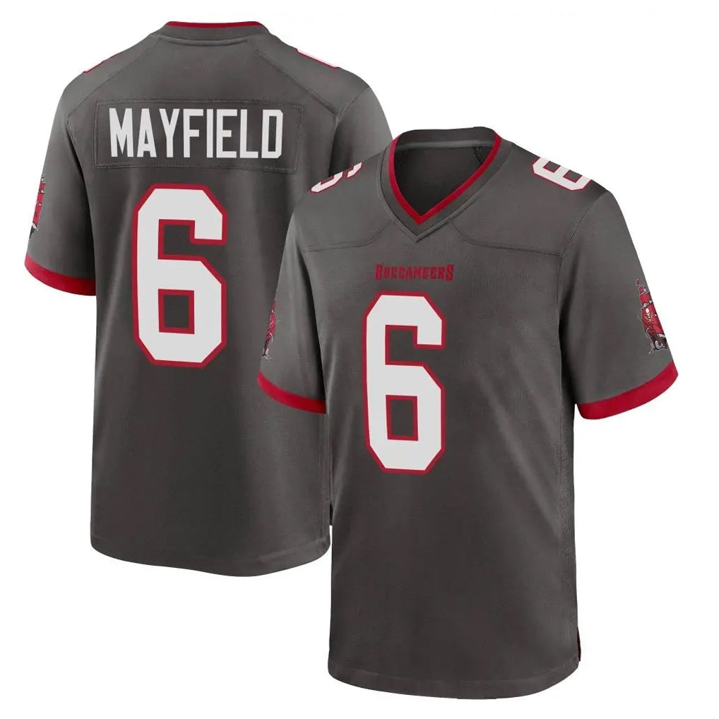 Kooe TB.Buccaneers #6 Baker Mayfield Player Pewter Alternate Home Game Stitched Jerseys
