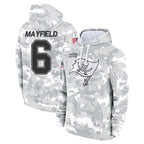 Kooe TB.Buccaneers #6 Baker Mayfield Player Salute to Service Hoodies & T-Shirts Stitched Jerseys