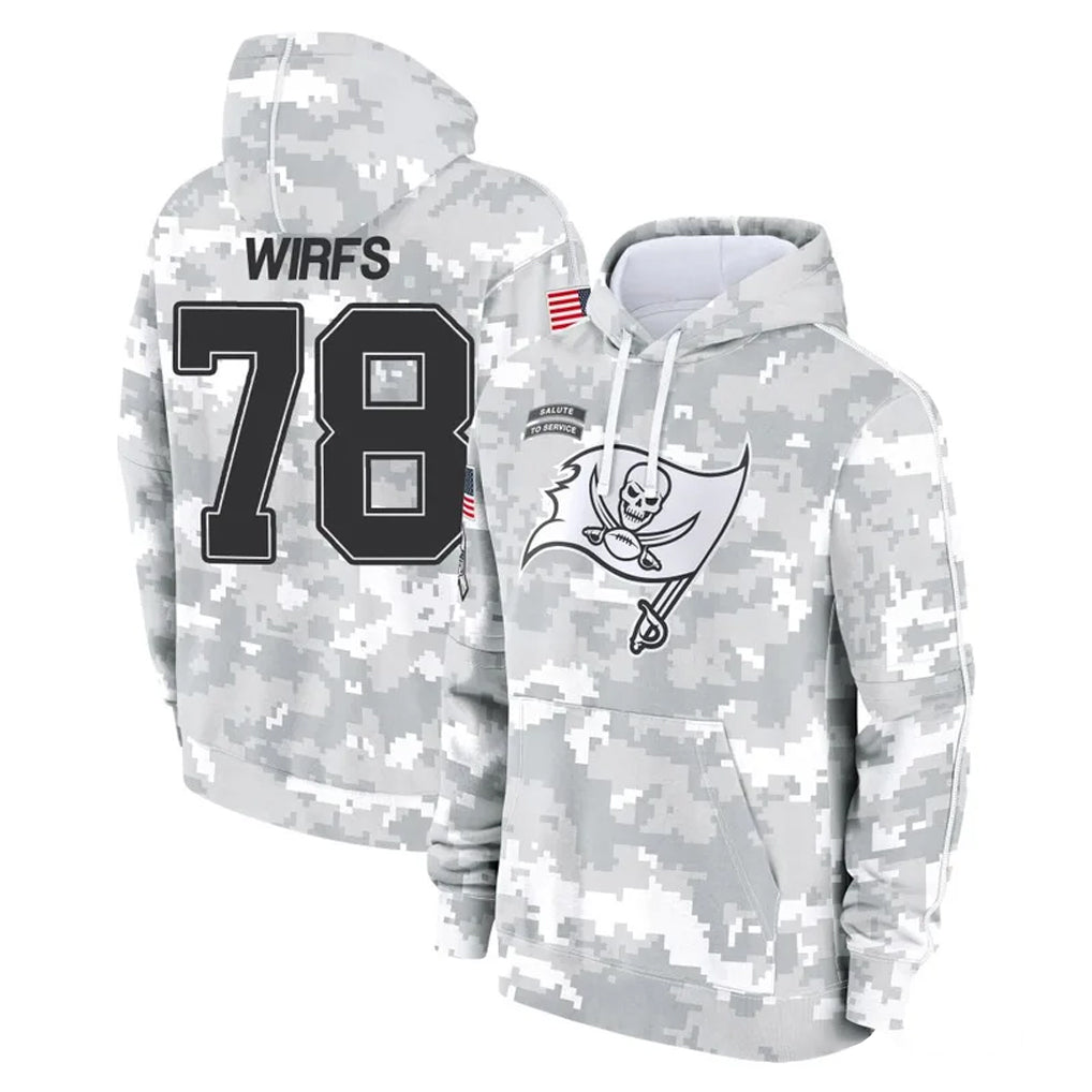 Kooe TB.Buccaneers #78 Tristan Wirfs Player Arctic Camo Limited Salute to Service Pullover Hoodies Game Stitched Jerseys